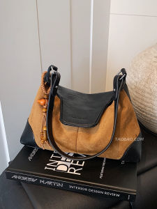 Casual Contrast Color Commuter Bag 2025 New Versatile Womens Crossbody Bag Retro Single Shoulder Underarm Bag Tote Bag