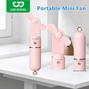 GOOJODOQ Portable Mini Fan Rechargeable Handheld & Foldable Desktop Blower with 3-Speed Settings and Safety Blade Protection