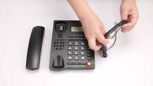 Desk Caller ID Telephone L019 3 English Trade Call Desk Display Caller ID Telephone for Home Hotel Restaurant Black
