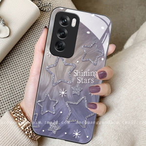 Oppo Reno Series Liquid Glass Phone Case Womens Full Cover Feather Star Anti-Fall Simple Style Protective Shell for Reno13 12Pro 11 New Model