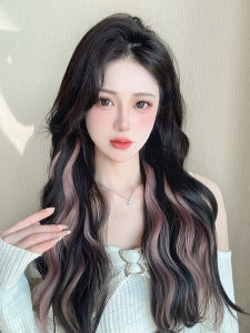 Womens Highlight Hair Extension Pieces Parisian Gradient Color Hanging Ear Dyeing Curly Hair Add Volume Boost Style Change