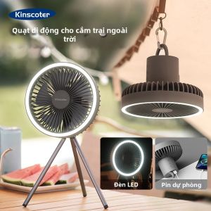 10000MAh Chân USB Cắm Trại Quạt Công Suất Ngân Hàng Đèn Sạc Để Bàn Di Động Đựng Trứng Không Dây Ốp Trần Quạt Điện