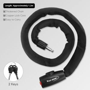 WEST BIKING Bike Anti Theft Chain Lock Hard Steel Alloy Durable Bold Lock For MTB Bike Motorcycle Scooter Cycling Accessories