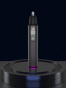 Portable Electric Nose Hair Trimmer Mens Rechargeable Electric Digital Display Nose Trimmer Hair Waterproof Nose Ears Hair Eyebrow Trimmer