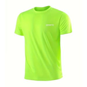 Mens Summer Exercise Trainning T-shirt High Quality Breathable Quick Dry Short Sleeved Top Marathon Gym Fitness Basketball Tees