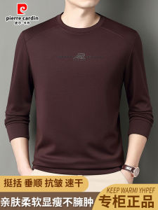 Pierre Cardin 2025 Spring Autumn Mens round Neck Sweatshirt Casual Loose Long Sleeve T-Shirt Comfortable Breathable Male Fashion