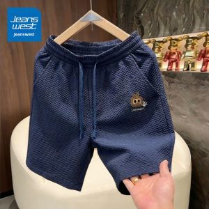 Jeanswest | Summer Loose Texture Short Pants for Men Bubble Gauze