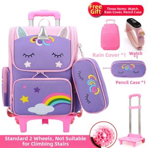  Le Mei  |Waterproof Climbing Stairs Bookbag with Wheels for Girls