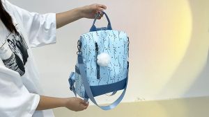 Tas Ransel Sekolah Cewek Import Korean Fashion Corak Bunga Kekinian Backpack Kampus /Kuliah W08