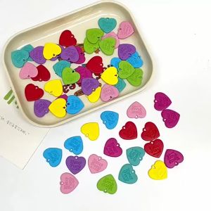 【COD】10pcs Liontin Berbentuk Hati Anting Kalung Gelang Rantai Ekor Liontin Aksesoris korea Perhiasan DIY-Pink