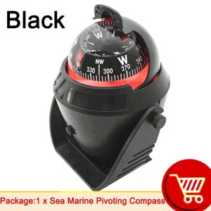 Nautical Compass Waterproof Sea Pivoting Marine Boat Compass with Electronic LED Light for Marine Navigation Positioning
