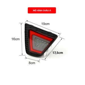Bộ Đèn Phản Quang Cản Sau LED Honda Jazz Fit 2014-2016 Tích Hợp Đèn Xi Nhan Đèn Phanh & Đèn Lùi Chất Liệu ABS Màu Đỏ