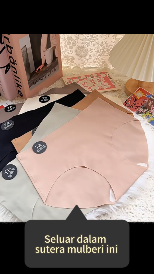 FallSweet 6 Pcs/Pack! Seamless Panties Set Women Mid-Waist 7A Mulberry Silk Milk Underpant Soft Comfortable Underwear Simple Invisible Briefs