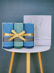 Pure Cotton Thickened Towels Gift Box Set of Two Business Meetings Wedding Birthday Company Group Logo Embroidery Home Textiles