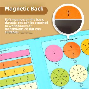 Magnetic Fraction Learning Aid Primary School Mathematics Third Fifth Grade Disk Initial Recognition Circle Block Demonstrator Addition Subtraction
