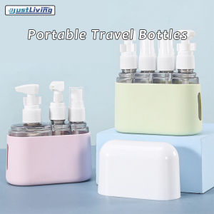 JustLiving Travel Size Toiletries 4Pcs/set Travel Containers Portable Travel Bottles Leak Proof with Labels TSA Approved Reusable Containers for Toiletries with Dust Cover Airplane Accessories Kits