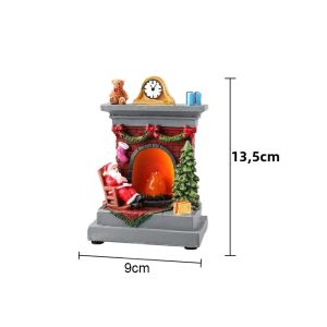 Đồ Trang Trí Giáng Sinh Bằng Nhựa Resin Với Đèn LED Trắng Ấm Thiết Kế Ông Già Noel Người Tuyết Lò Sưởi Đồ Trang Trí Nhà Cửa Ngày Lễ Quà Tặng Trẻ Em