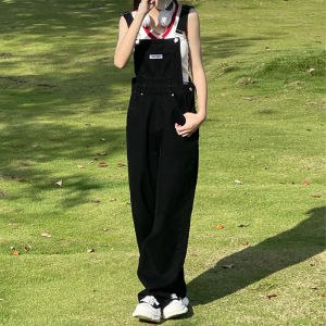 Elegant Japanese Style Denim Overalls Womens Spring Autumn plus Size Slimming Floor-Length Strapless High Waist Jeans