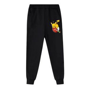 Bandai | 2-14 Years Kids Cotton Hoodie Pikachu Anime Print Spring Autumn Casual Outfit Set for Boys and Girls