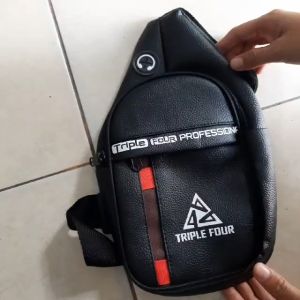 Tas Selempang Pria / Waistbag Pria / Tas Selempang Bahan Kulit Sintetis