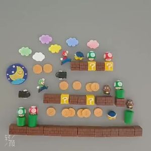 [MS] Super Mary Refridgerator Magnets Mario Stereo Magnetic Sticker Magnet Creative Magnetic Paste Home Refrigerator Door Decorative Sticker