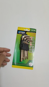 Kunci L 1 Set Lengkap Victory 9 Pcs (15-10 mm) Pendek / Kunci L Lengkap Segienam