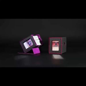 Side-Loading Double Window Card Deck Box 100+ PU Leather Magnetic TCG Card Storage for 35PT Card Brick