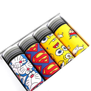 Quần sịp đùi nam boxer hoạt hình siêu nhân bài tây quần xì đùi nam vải thun lạnh quần lót nam co dãn 4 chiều