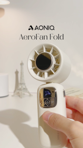 AONIQ AeroFan Fold Portable Handheld Mini Fan USB 3600mAh Ice Compress Strong Wind Neck Hanging For Outdoor Travel Desk