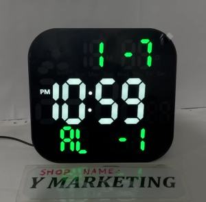 3828 Digital Weather Sign Loud Alarm Clock Wall Hang And Display Stand Green light