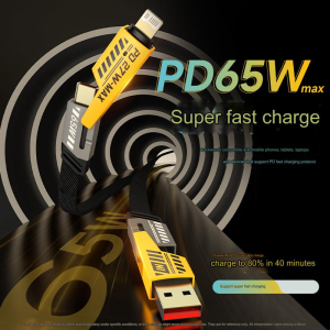 [CHEAP FAST DELIVERY] PD 65W 4 IN 1 Mecha Wayar  Type C Cable  Apple Cable  4-in-1 Data Cable PD 65W Fast Charge 机甲爆款快充数据线4合一