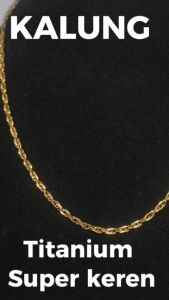 Kalung Titanium Pria - Gold - Sangat Mewah