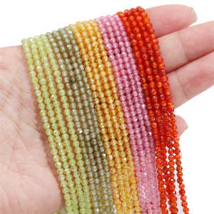 2/3/4mm High Quality Faceted Zircon Tini Beads Loose Spacer Beads for Bracelet Necklace DIY Jewelry Making Beads 35cm 14inch