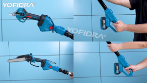 YOFIDRA 3 IN 1 Brushless Electric Chainsaw Scissors Telescoping Pole Garden Tree Pruning High Branch Saw For 18V Battery