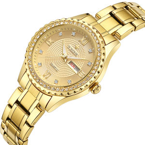 นาฬิกาแฟชั่นผู้หญิง 2022 ประดับเพชรควอตซ์ นาฬิกา ข้อมือทองหรู หรานาฬิกา ผู้หญิง เรียบง่าย