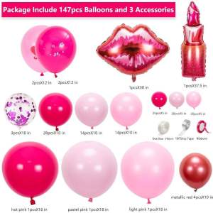 150pcs Princess Theme Pink Balloon Garland Arch Kit for Girls Birthday Party Theme Balloons Decorations