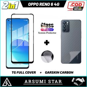 Promo Paket Murah 2in1 Tempered Glass Anti BlueLight OPPO RENO 6 4G RENO 6 5G RENO 7 5G Anti Gores Pelindung Layar Anti BlueLight + Garskin Carbon