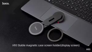 HOCO H93 Universal Magnetic Phone Holder For Tesla Car Central Control Display Screen Car Phone Stand Aluminum Alloy360°Rotation Screen Side Mount Adjustable Bracket （4.5-7.0 inch）