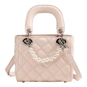 Fashionable Pearl Handbag Small Crowd Design Diamond Grid Single Shoulder Slant Cross Bag Versatile Autumn Winter Handbag