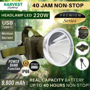 220W HEADLAMP IP66 HARVEST LIGHTING SENTER KEPALA LAMPU LED TRAVEL PREMIUM SUPER TERANG