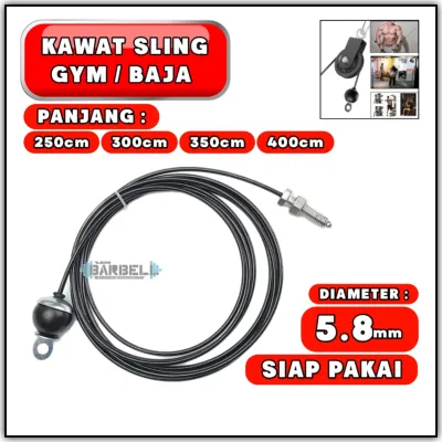 Kawat Sling Gym Instant Tali Sling Gym Alat Fitness 2.5m 3m 3.5m 4m