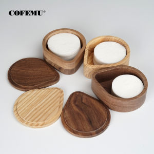 Solid Wood round Le Press Mocha Method Press Vietnam Pot Italian Powder Bowl Pill-Shaped Coffee Filter Paper Box 5153586068