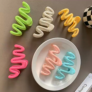 Large Size Wave Grab Clip Gentle Acrylic Hairpin Hairclips Hair Accessory Headwear for Sweet Girls
