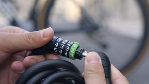 【Local Delivery】ROCKBROS Bicycle Steel Cable Lock Portable Zinc Alloy Durable MTB Road Bike Anti-theft Password Lock Universal Electric Bicycle Motorcycle Door Lock
