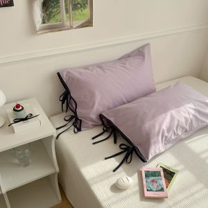 ปลอกหมอนสไตล์สายผ้าฝ้ายบริสุทธิ์ใหม่สไตล์อินส์โบว์สีทึบน่ารักทุกปลอกหมอนคอตตอนขนาด: 48x74cm