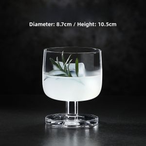 Retro Glass Cocktail Cup Short Foot Cup American Coffee Latte Cup Special Beverage Juice Yogurt Cup Bar Dining Restaurant