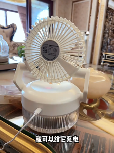 SG【ReadyStock】 Desktop Fan 7.5W Brushless High Speed Motor Energy Efficient Desktop Fan 800ML Water Tank Humidifier Spray Strong Wind Output ≈AC Experience USB Charging