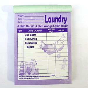 NOTA LAUNDRY 2 ply / 2 rangkap warna warni MOTIF JEMURAN