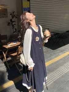 Elegant White Long Dress Tank Top Two-Piece Set Womens Spring New Whole Dress Commuter Style round Neck A-Line Skirt