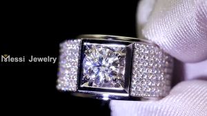 Messi Jewelry Best Selling Classics Design Gold Jewelry Eternity Men Moissanite Ring